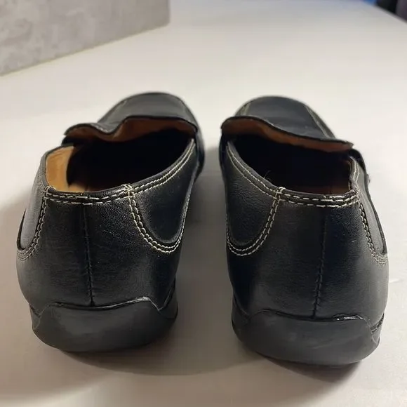 Naturalizer Natural Sole Black Leather Slip On Loafer Shoe Contrast Stitching 7M - Picture 6 of 10